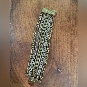 Silpada Brass and Silver Chain Bracelet